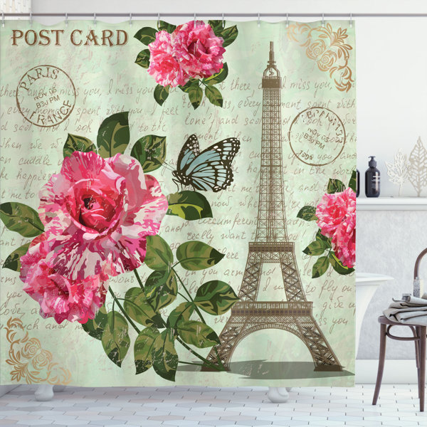 East Urban Home Paris Shower Curtain Set + Hooks Wayfair